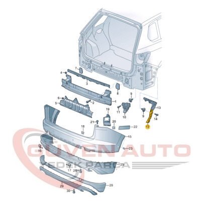 TOUAREG SAĞ ARKA TAMPON BRAKETİ 18>       -760807394A