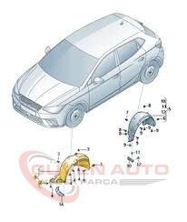 Seat İbiza Sol Çamurluk Davlumbazı 18>     -6F0805911G