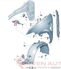 T-Cross Sağ Ön Çamurluk Bağlantı Braketi   -2GM821136