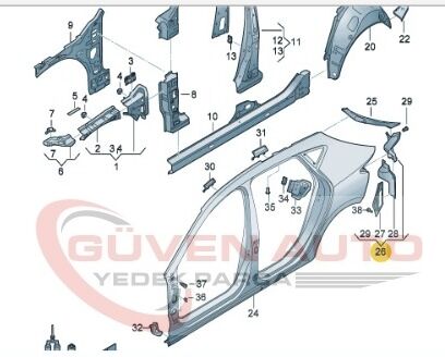 Seat Leon Arka Stop Lambası Sacı Sol 20>        -5FA813319