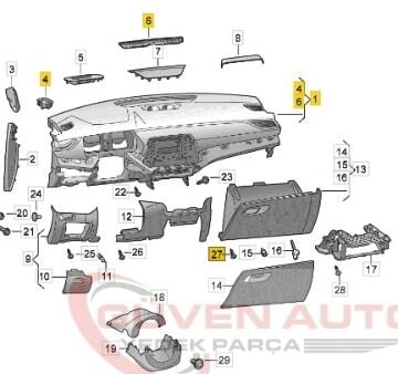 Skoda Octavia 20> Ön Göğüs 5E4857007F 5E4857007FTKK