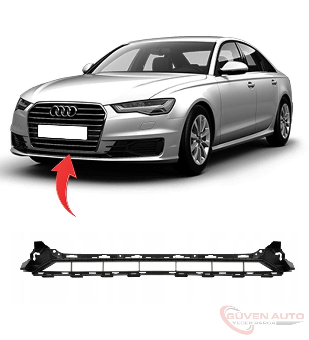 AUDİ A6 ÖN TAMPON ORTA IZGARASI S LİNE KROMSUZ 2015 > 2018   -4G0807683C