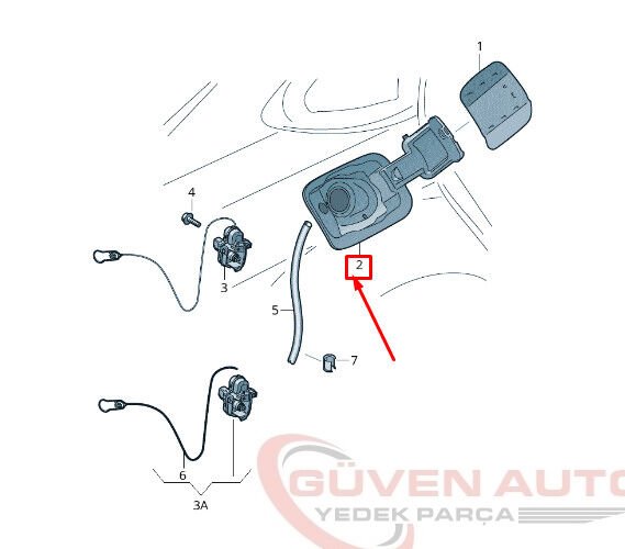 Audi A4 2016> Depo Kapak Yuvası 8W0809906D