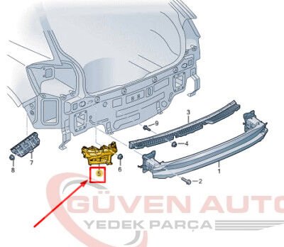 Taigo Arka Tampon Braketi Sol 2022>     - 2G7807394B