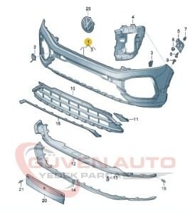 Vw T-Roc Ön tampon R-Line     -2GA807217AS