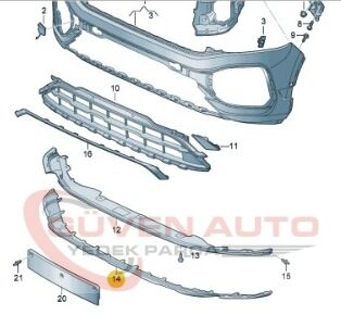 Vw T-Roc Ön Tampon Spoyler     -2GA805903H