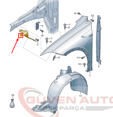 Taigo Sol Ön Çamurluk Bağlantı Braketi    -2G7821135