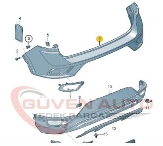 Vw T-Roc Arka Tampon        -2GA807421G