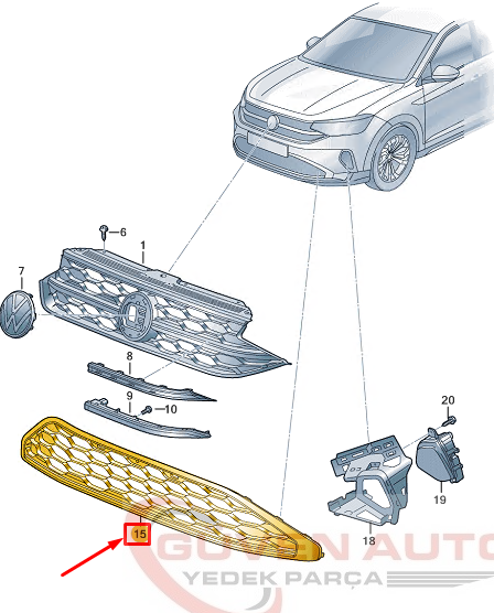 Taigo Ön Tampon Orta Izgara    -2G7853671A - 2G7853671ARYP