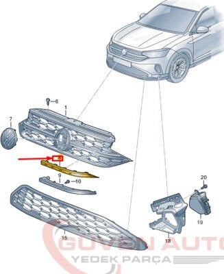 Taigo Ön Panjur Çıtası Sol   -2G7853761A  -2G7853761A2ZZ