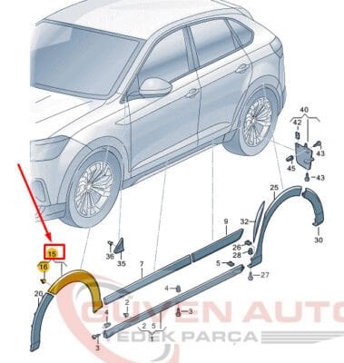 Taigo Çamurluk Dodiği Önün Arkası Sol   -2G7854731