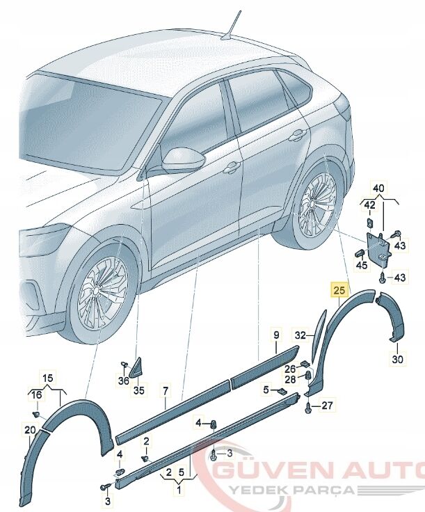 Taigo Sol Arka Çamurluk Dodiği     -2G7854817B