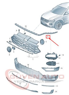 Vw T-Roc Üst Süs Çıtası Nikelaj Sağ     -2GA853712