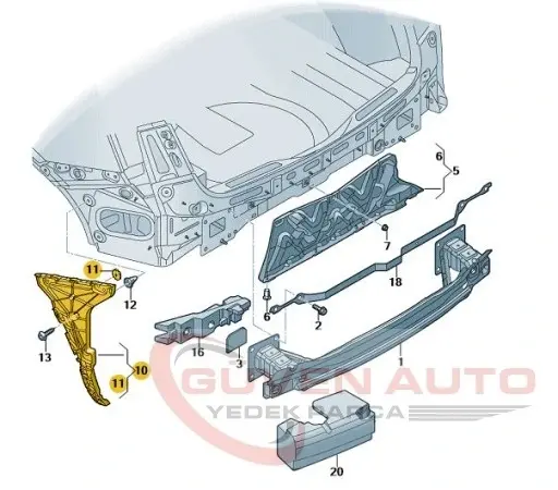 Audi Q5 Arka Tampon Braketi Sol 17>       -80A807453