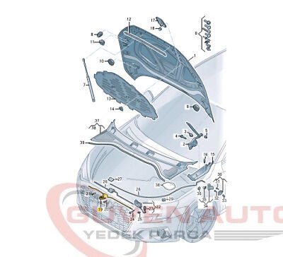 Audi A3 Ön Kaput Kilit Teli 2020>     -8Y0823529