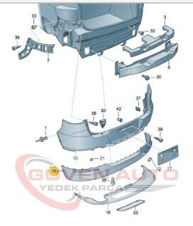 Vw Tiguan Arka Tampon Spoyleri 2008-2018        -5N0807521