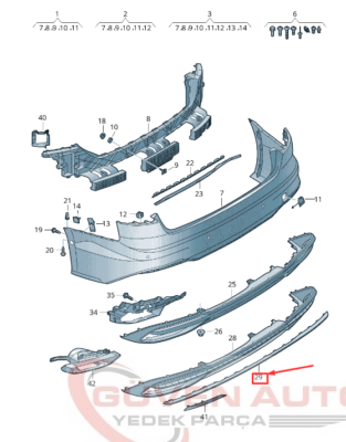 Audi A4 2016 > Arka Tampon Nikelajı 8W0853551D 8W0853551D3Q7