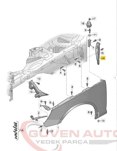 Audi A4 (2016-2025) Sol Arka Çamurluk Kapağı 8W0821111A