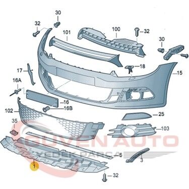 Vw Scirocco Ön Tampon Alt Spoyler 2009-2014     -1K8805903B