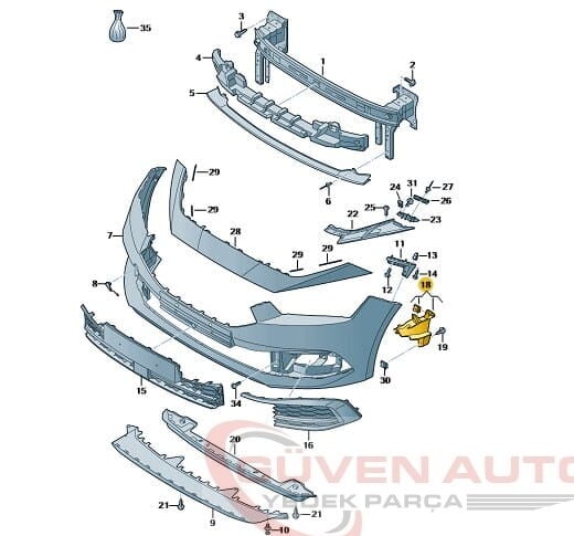 Hava Kılavuzu Sol  5FA807009 Leon (2020-2025)