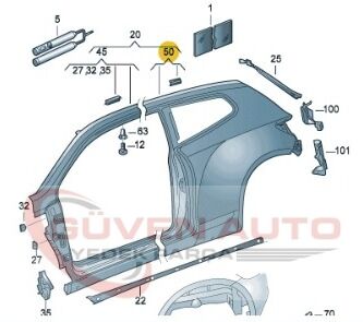 Vw Scirocco Sol Arka Çamurluk 2009-2018      -1K8809843