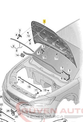 Ön Kaput 5FA823031D Seat Leon (2020-2025)