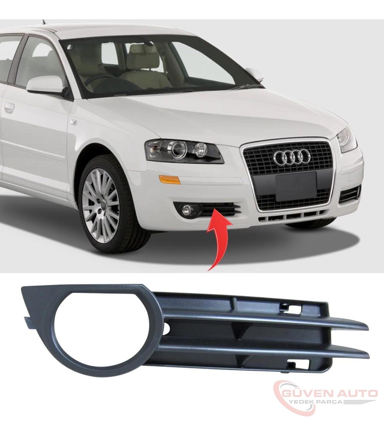 Audi A3 Sağ Sis Çerçevesi 2004-2008      -8P4807682B