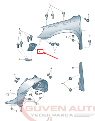 Skoda Yeti Sol Ön Çamurluk Braketi (2010-2018)     -5L0821141