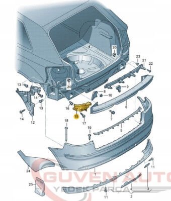 Audi A3 Arka Tampon Braketi Sol 2009-2013     -8P4807393A