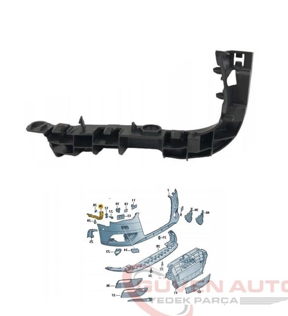 Audi A3 Tampon Braketi Sağ 2013-2016       -8V3807184A