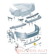 Skoda SuperB Arka Tampon Spoyler (2015-2024)   3V5807521