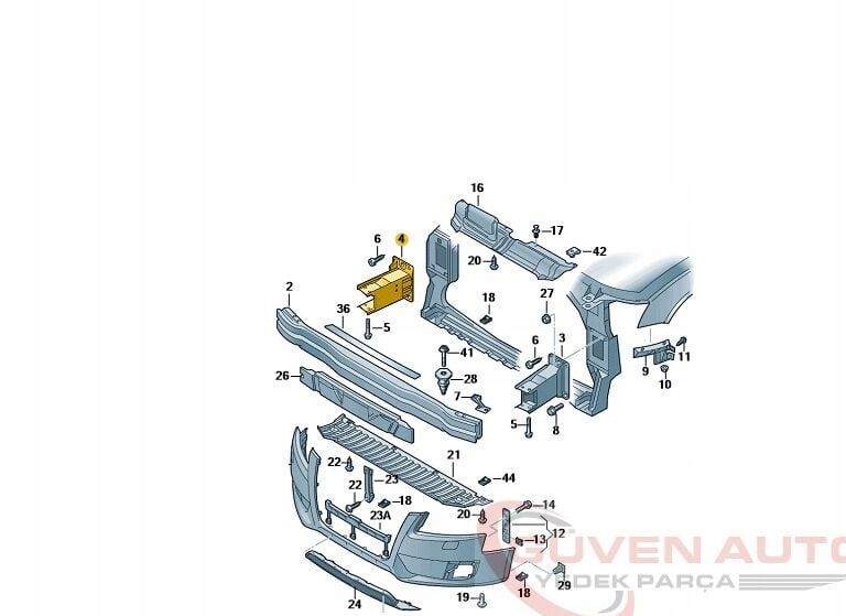 Audi A4 - A5 Ön Tampon Demir Braketi Sağ (2008-2015)      -8K0807134D