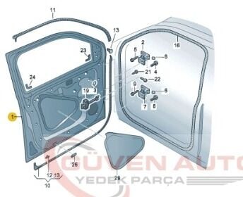 Vw Amarok Sağ Ön Kapı 2010>     -2H0831056