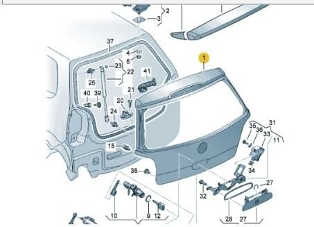 VW POLO ARKA BAGAJ KAPAĞI 2002-2005    -6Q6827025Q