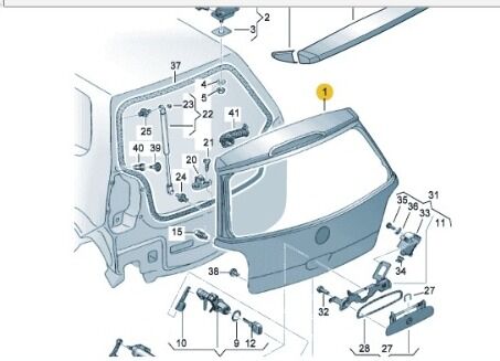 VW POLO ARKA BAGAJ KAPAĞI 2002-2005    -6Q6827025Q