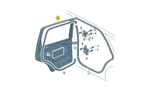 VW POLO SOL ARKA KAPI 2002-2009     -6Q6833055H