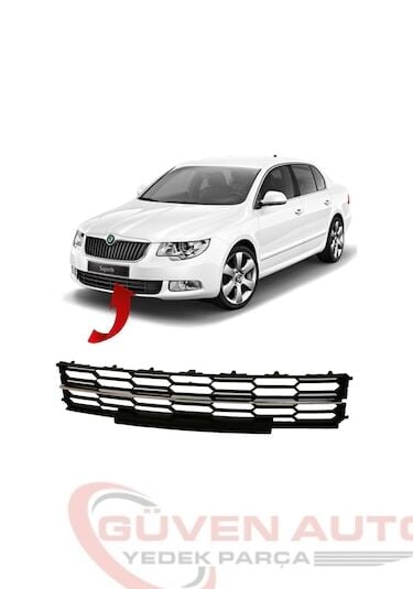 Skoda Superb Ön Tampon Orta Izgara Krom Süs Çıtasıyla Birlikte (2014-2015)   -3T0853677B