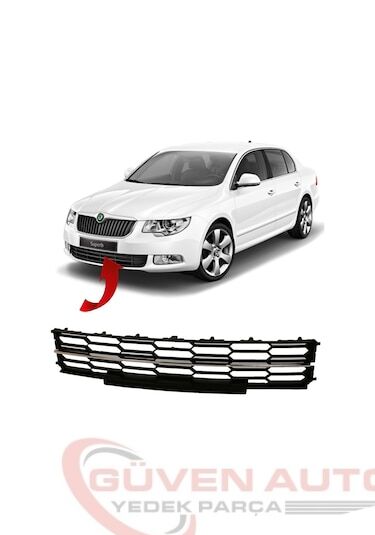 Skoda Superb Ön Tampon Orta Izgara Krom Süs Çıtasıyla Birlikte (2014-2015)   -3T0853677B