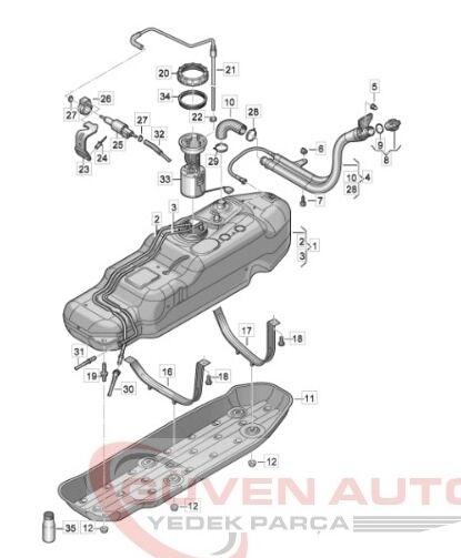 Yakıt Tankı 2H0201060N 2H0201060D 2H0201060H Amarok (2013-2022)