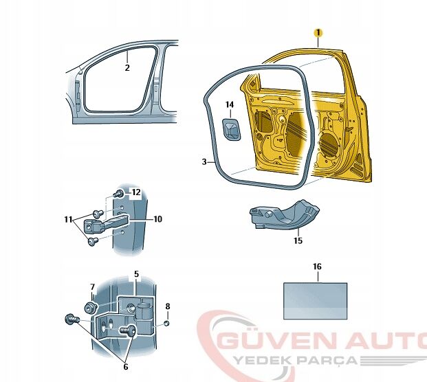 Skoda SuperB Sağ Ön Kapı (2008-2015)   3T0831056