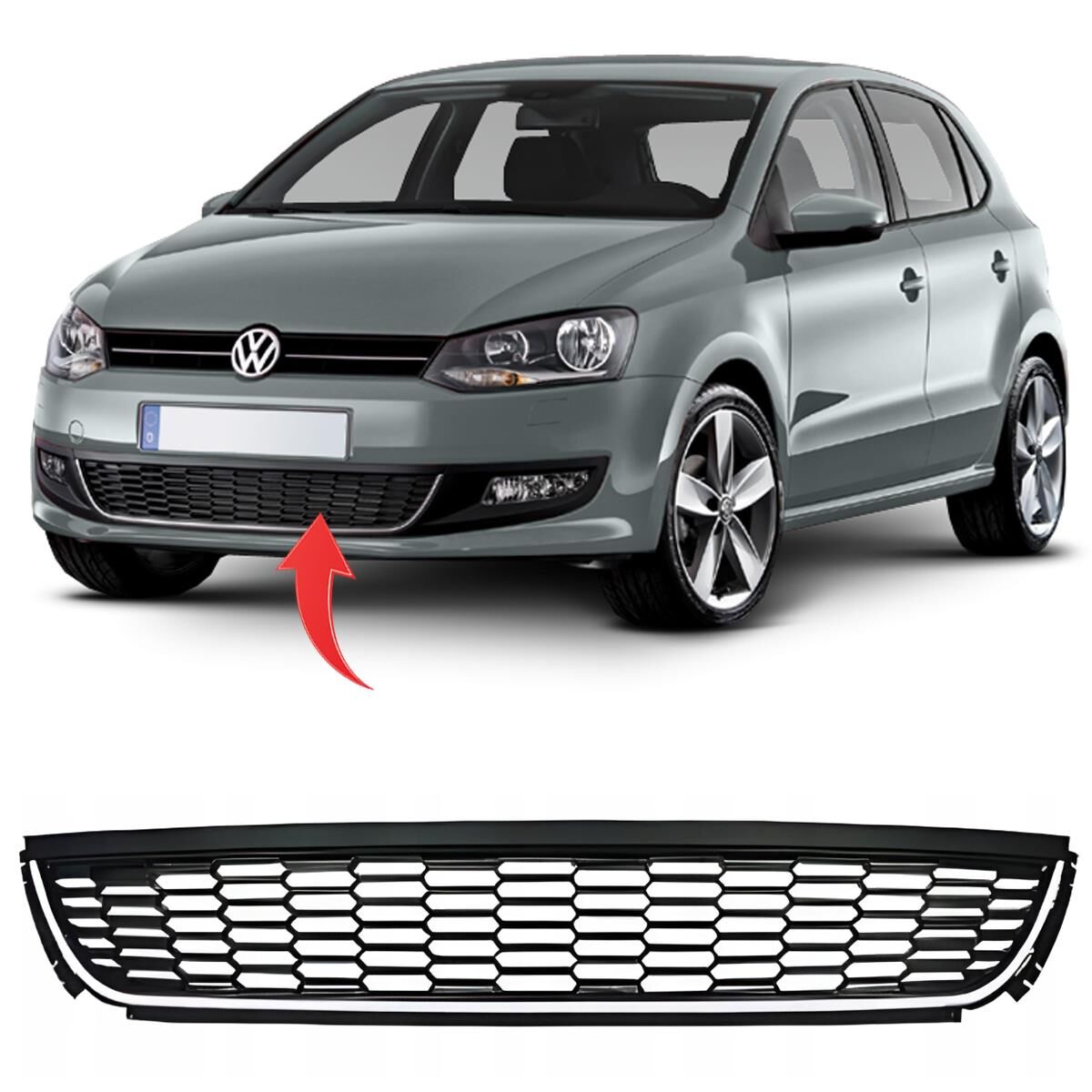 VW POLO ÖN ORTA TAMPON IZGARASI 2010-2015       -6R0853671